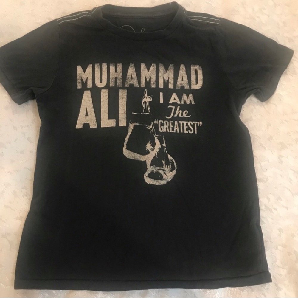 Muhammad Ali 'I Am The Greatest' Kids Black Graphic Tee Size 6/7